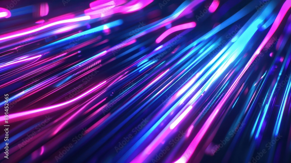 Poster neon fiber optic lines abstract texture background, abstract speed lines technology background
