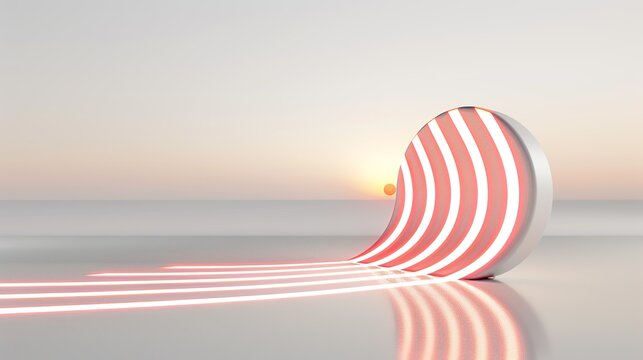 Simple and vibrant abstract background with bold lines and gradient effects perfect for industrial and technology-focused presentations 3D Illustration image , Minimalism,