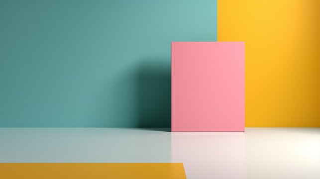 Abstract background with a mix of sharp angles and soft curves in vibrant hues ideal for innovative industrial presentations 3D Illustration image , Minimalism,