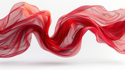Obraz premium Flying red silk on white background