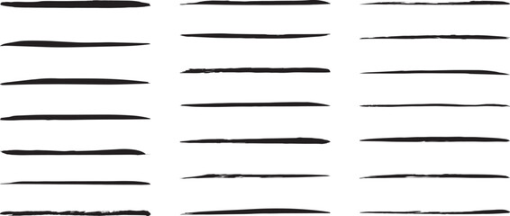 手書きの筆のライン素材　ベクター　線　黒　Set of grungy vector black brushes.ink brush strokes. brush collection isolated.