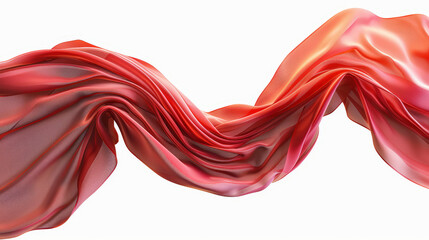 Obraz premium Flying red silk on white background