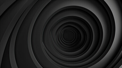 Abstract Circle on Black Background, 3D Rendering, Geometric Art, Circular Design, Modern Digital Art, Minimalist 3D Shape, Futuristic Abstract Illustration, Black and White Contrast