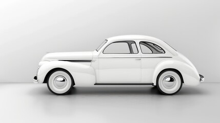 Obraz premium White car on white or transparent background