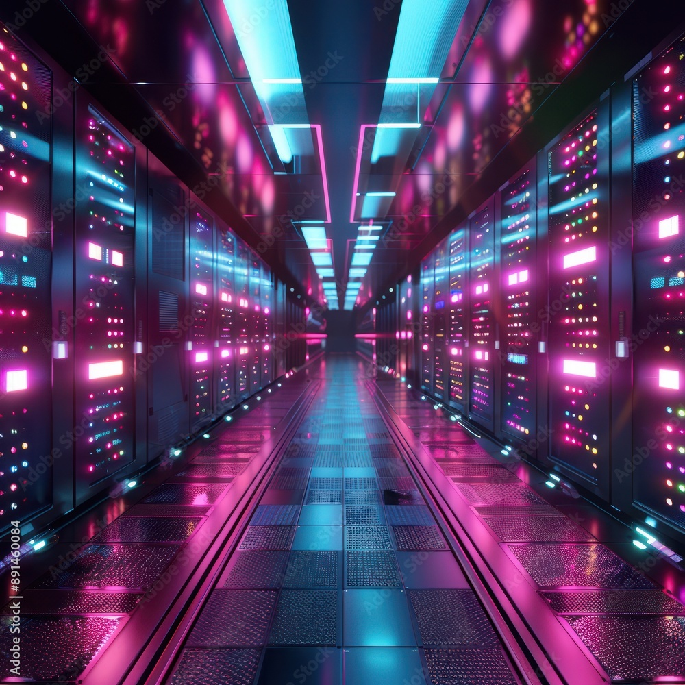 Poster 3d rendering big data ai technology future computer server job id: c26ed5be-0042-435c-8534-78e56f8dc