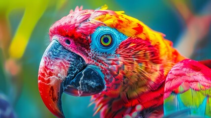 Vibrant world of wildlife animal portrait bird parrot funny animal background