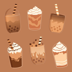 Coffee cocktails with tapioca
