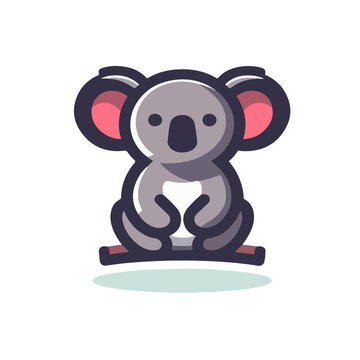 recommend clip art: flat vector logo of a koala, logo of a  cute koala