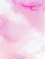 Obraz premium watercolor background with clouds - abstract pink splashes background - Generative AI