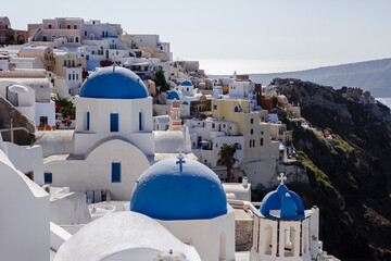 View of Oia on the island of Santorini in Greece