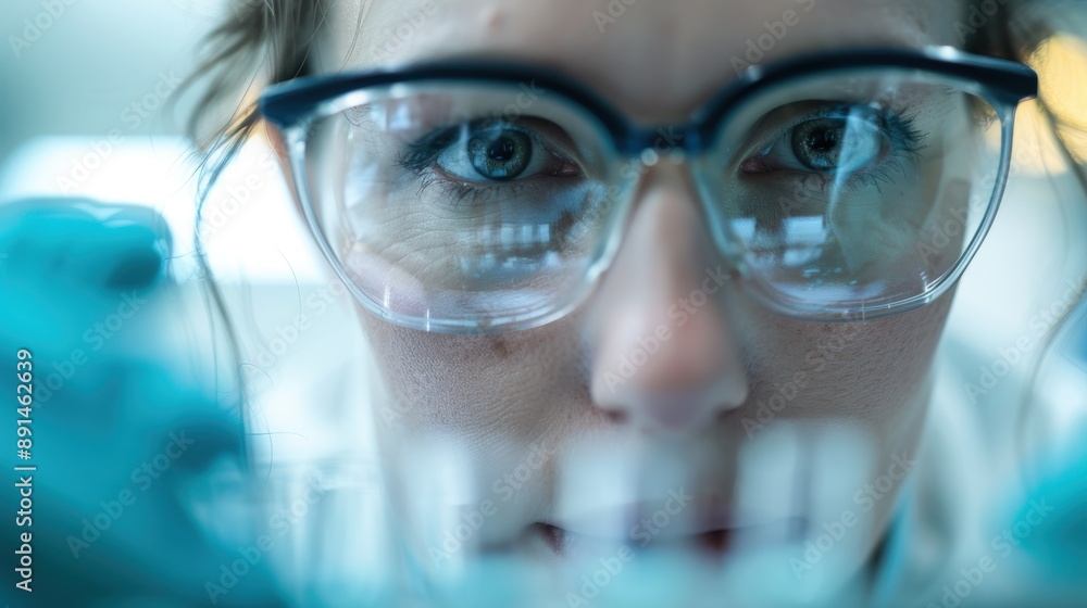 Aufkleber a focused scientist is seen working meticulously in a laboratory, using various precision tools and 