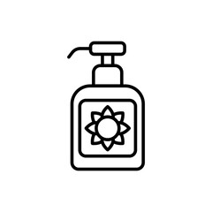 Sunflower soap outline icons, minimalist vector illustration ,simple transparent graphic element .Isolated on white background