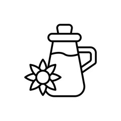 Sunflower oil outline icons, minimalist vector illustration ,simple transparent graphic element .Isolated on white background