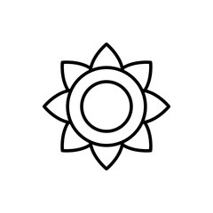 Fototapeta premium Sunflower outline icons, minimalist vector illustration ,simple transparent graphic element .Isolated on white background