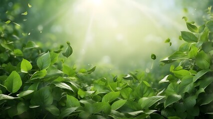 Flying foliage of greenery. Background idea of ecology and environment