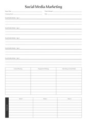 Marketing Planning Page Planner Sheets efficient way to organize & track their marketing activities
