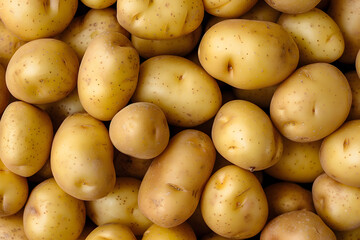 Close up of potatoes in pile,texture background.