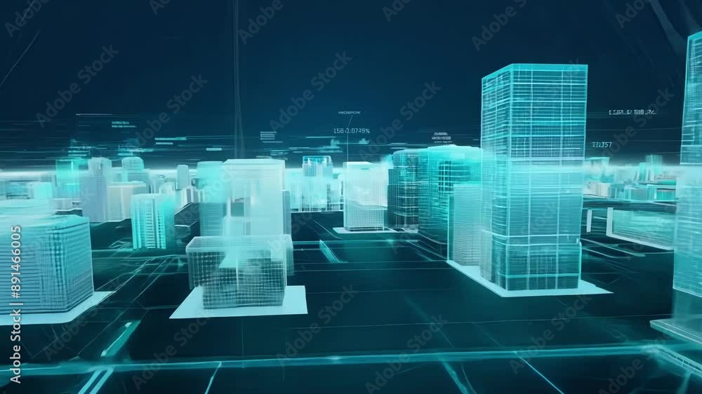 Poster a holographic rendering of a sprawling virtual land ready for development and investment by techsavv