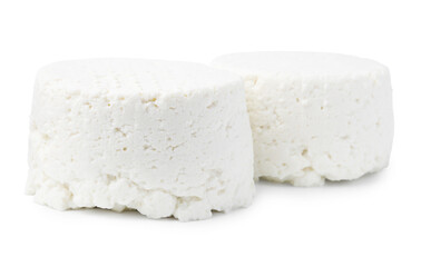 Fresh ricotta (cream cheese) isolated on white