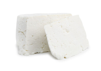 Fresh ricotta (cream cheese) isolated on white