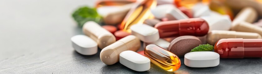 Probiotic supplements with different strains of beneficial bacteria, supporting digestive health