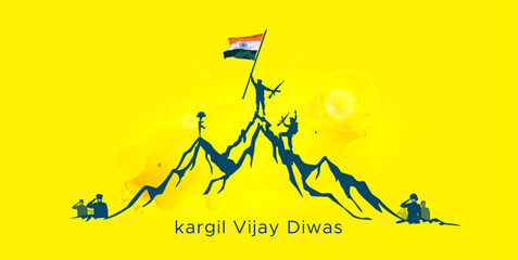 Greeting of India kargil vijay diwas or victory day background.
