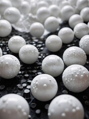 Background of white spheres