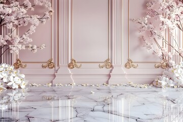Background wedding decorated with luxury color  generative AI