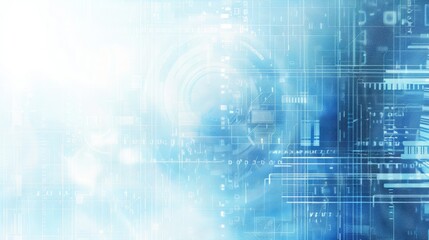Obraz premium Abstract techy background featuring blue and white digital elements, creating a sleek and futuristic look.