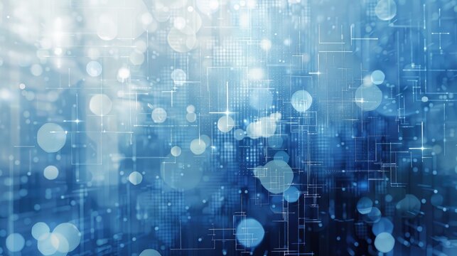 Abstract techy background featuring blue and white digital elements, creating a sleek and futuristic look.