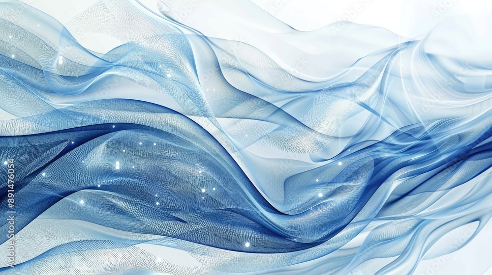 Poster abstract techy background featuring blue and white digital patterns, creating a modern and innovativ