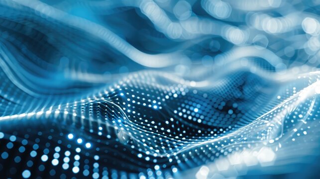 Abstract techy background featuring blue and white digital patterns, creating a modern and innovative look.