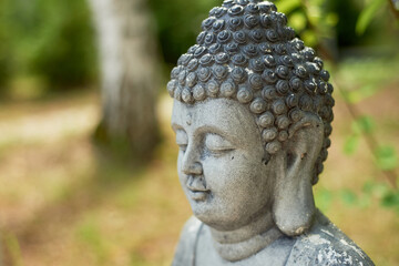 Buddha figure in profile. Spirituality, meditation and tranquility. Meditation, Retreat Centers