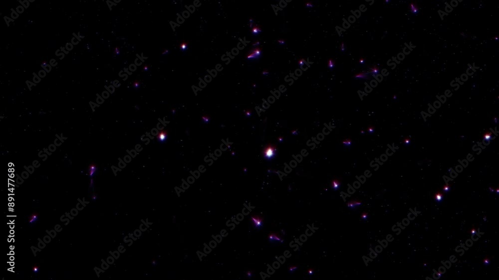 Canvas Prints loop glow pink blue stars particles flickering animation flow on black abstract background. animatio