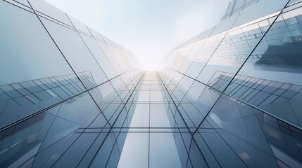 Obraz premium Exterior of a high-rise office building. Modern architecture with an abstract background 