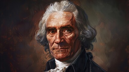 Ilustration of portrait of thomas jefferson.