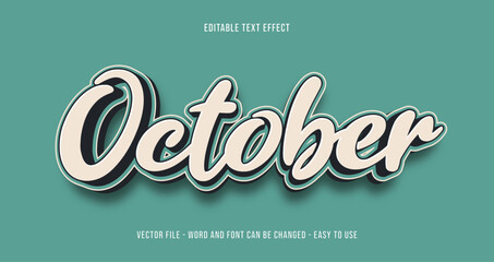 October editable text effect