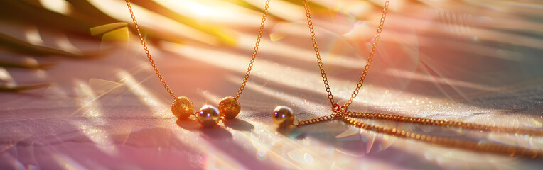 Naklejka premium Beauty jewelry concept - beautiful young woman wearing shiny diamond pendant in background 