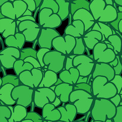 Clover seamless pattern. Hand drawn repeat textile design.	