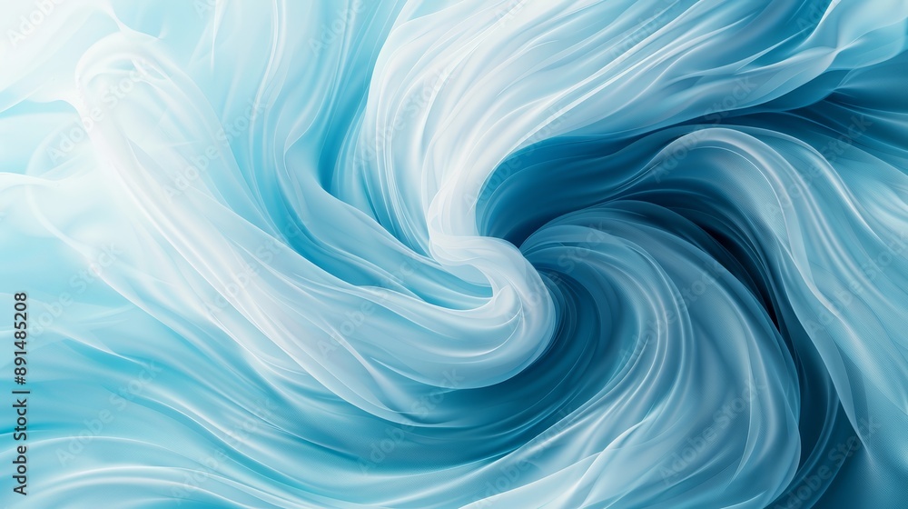 Wall mural Abstract Blue and White Swirling Background.