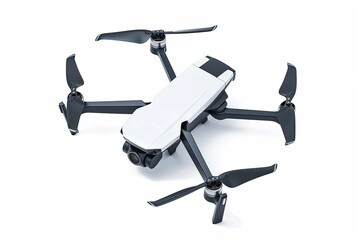 Civilian aerial drone template for designers on white background. Drone illustration, sticker, and design mockup