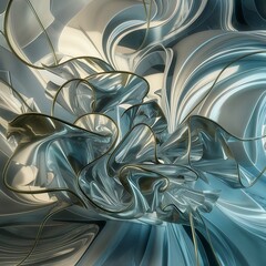 modern abstract wallpaper with curvy layers and folds 3d rendering background