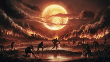 Abnormal heat around the world, water shortage, environmental disaster.