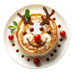 Beautiful santa and reindeer Pancakes, single object