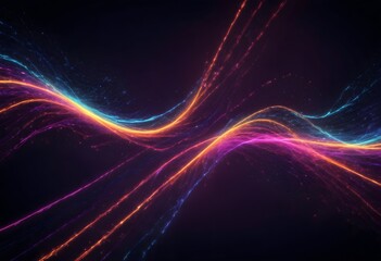 Abstract dynamic background. Futuristic neon lines. Light effect 