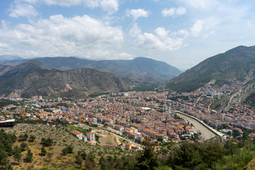 Amasya city view from Amasya Fortress