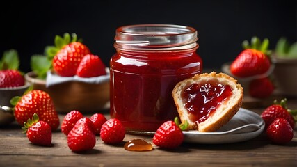 strawberry jam inside a