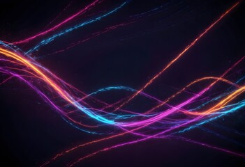 Fototapeta premium Abstract dynamic background. Futuristic neon lines. Light effect 