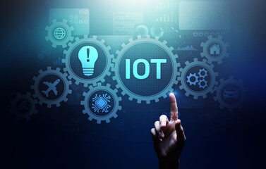 IOT Internet of things Digital transformation Modern Technology concept on virtual screen.