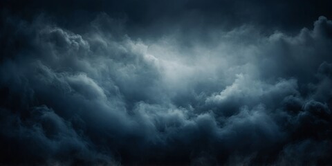 Abstract image of dark blue smoky backgrounds with light rays for product display Black room or stage background for show or showcase Panoramic view of the abstract fog mist clouds.